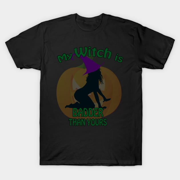 Sexy Halloween witch costume tshirt for men, women & couples T-Shirt by kmpfanworks